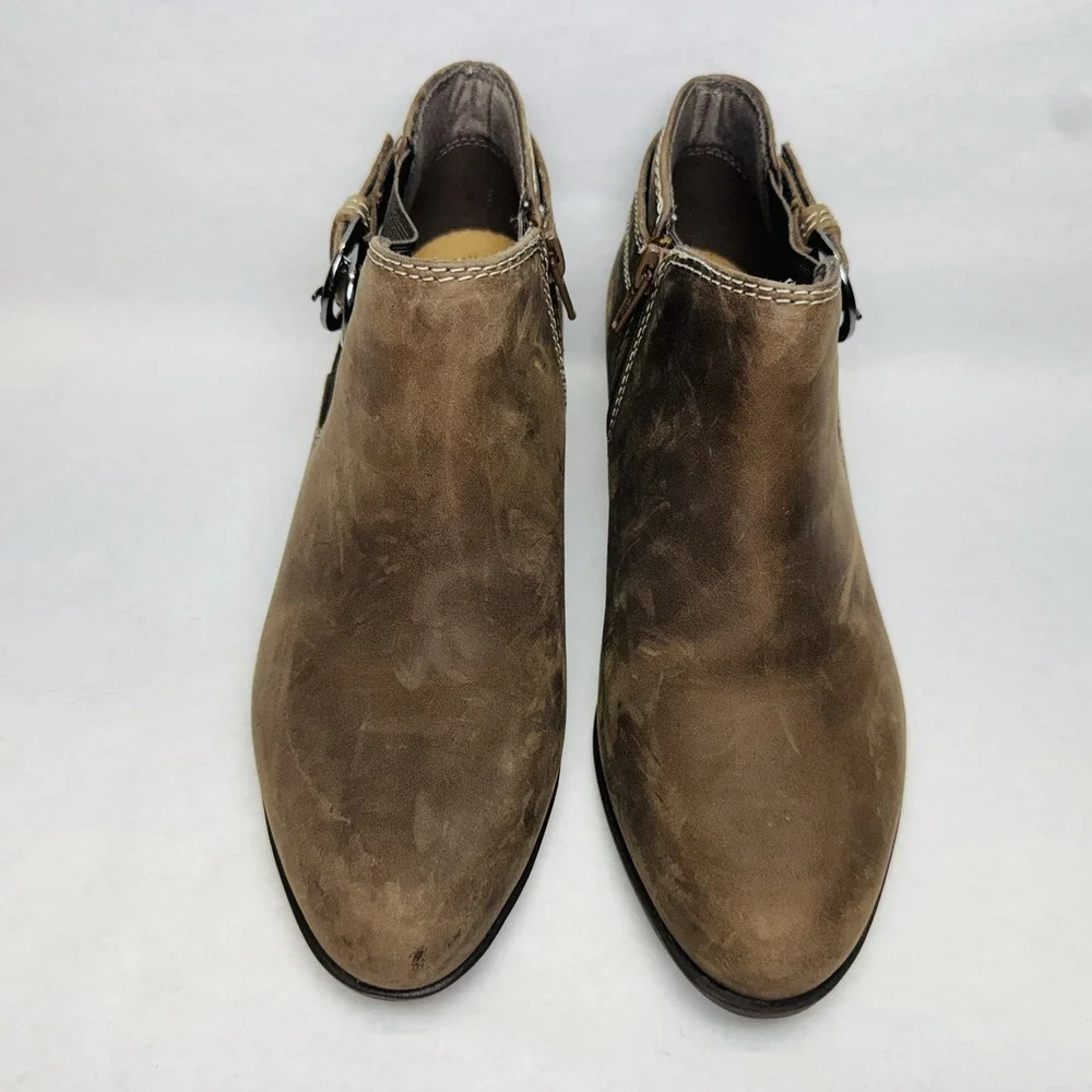 Clarks Adreena Field Ankle Boots Booties Womens Size 8 M Brown Leather‎ Side Zip